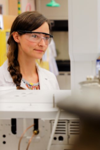 student in lab